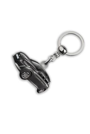 Koyu Gri Peugeot 208 Damla Baskılı Metal Otomobil Anahtarlığı - Krom Kaplamalı 100728P208GRI