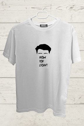 Unisex Beyaz Friends Joey How You Doin Tasarımlı T-Shirt DRKT3027
