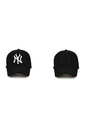 Ny New York Şapka Unisex Siyah Şapka 2'li Ikili Set NXSAPKASET