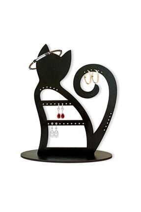 Tsd Dekorasyon Takı Küpe Standı Kedili Siyah tsdks002