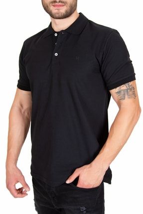 Erkek Siyah Polo Yaka T-shirt WH-2050R