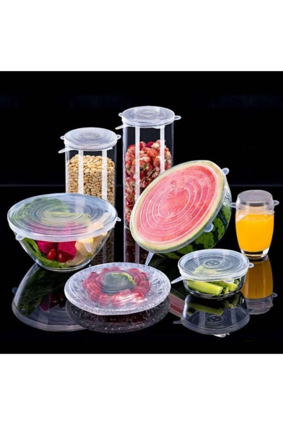 6-Piece Stretch Silicone Lid Set