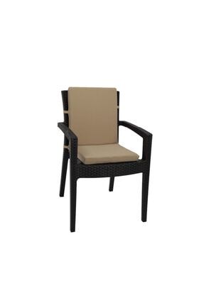 Anemone Klasik Yüksek Arkalıklı Sandalye Minderi Camel 40x85 KSC30M