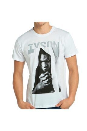 - Mike Tyson Boks Beyaz Erkek T-shirt Tişört B111-301b