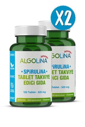 Spirulina 120 Tablet 525 Mg Protein Kaynağı - Takviye Edici Gıda (2 Adet) ALG120AD-TBLT-01-2