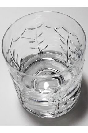 El Işliği Kristalleşmiş Soğuk Kesme Zeytin Dalı Dekor Viski Bardağı 6 Adet VBT00002