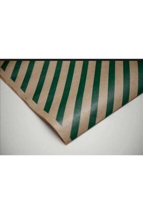 Yeşil Verev Çizgili Kraft Kağıt,ambalaj Kağıdı, Paketleme Kağıdı 70x100cm k0007