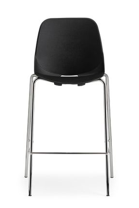 Quick Bar Sandalyesi | Krom Ayak - Siyah QCK-STL-4P-CR