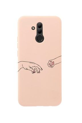 Huawei Mate 20 Lite Hand And Paw Premium Silikonlu Pembe Telefon Kılıfı MCHM20LHNDPW