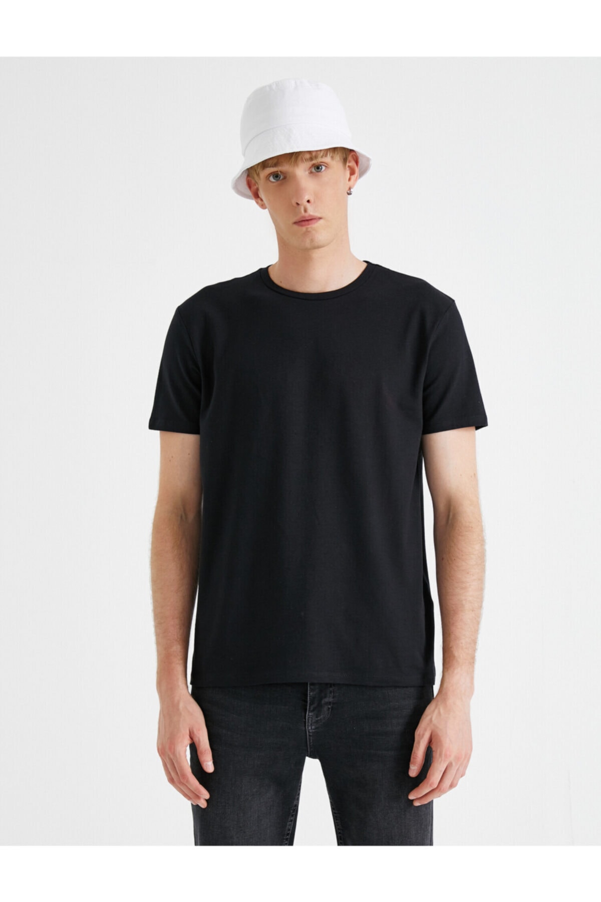 تیشرت مردانه مشکی کوتون | 2KAM12141LK اورجینال - تصویر 3