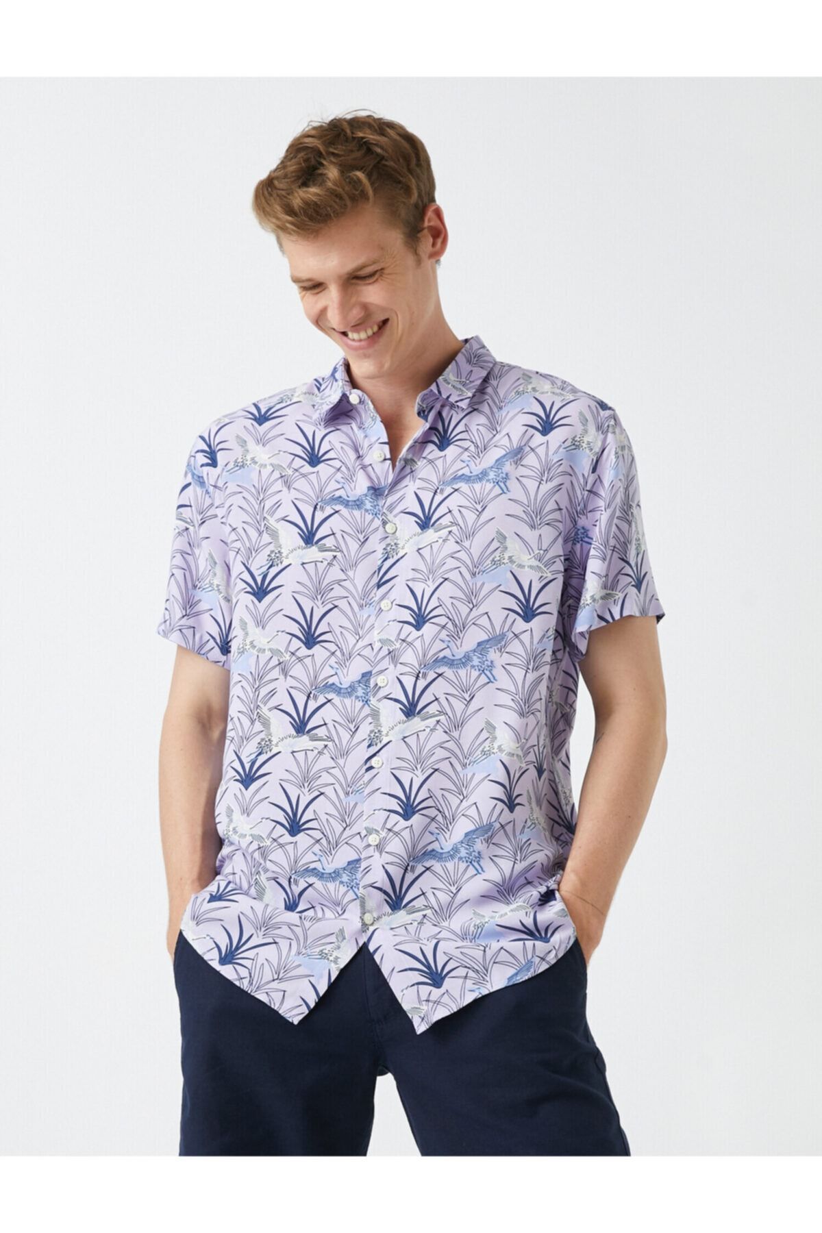 Koton Hemd Lila Regular Fit Fast ausverkauft