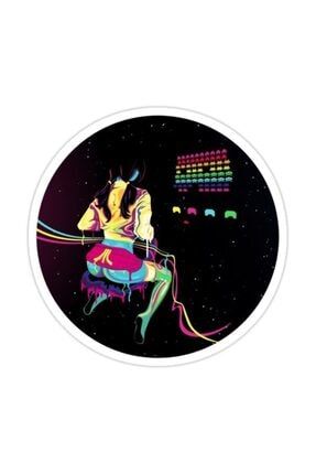 Seksi Uzay Oyuncu Kız Sticker Araba Oto Arma Duvar Sticker Ev Dekoratif Çıkartma 15 Cm X68P13811
