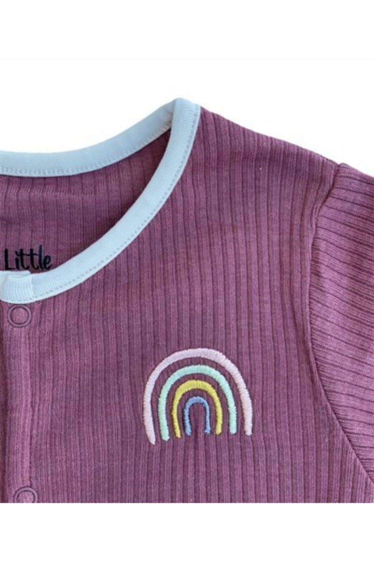 بادی نوزادی پسرانه – دخترانه صورتی Little Basics | LB-KT-SAGE اورجینال - تصویر 2