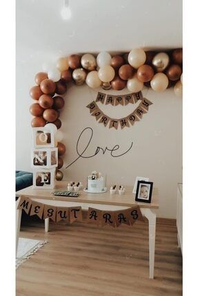 Kahverengi Balonlar - One Kutuları - Happy Birthday Flama khvnktflm