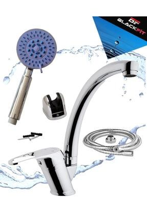 Banyo Ve Mutfak Seti Çift Su Girişli Mix Lavabo Bataryası, Alyans Duş Başlığı pamuk377