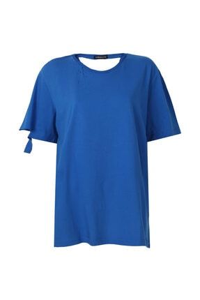 Parlement Mavisi Yırtık T-shirt 6676