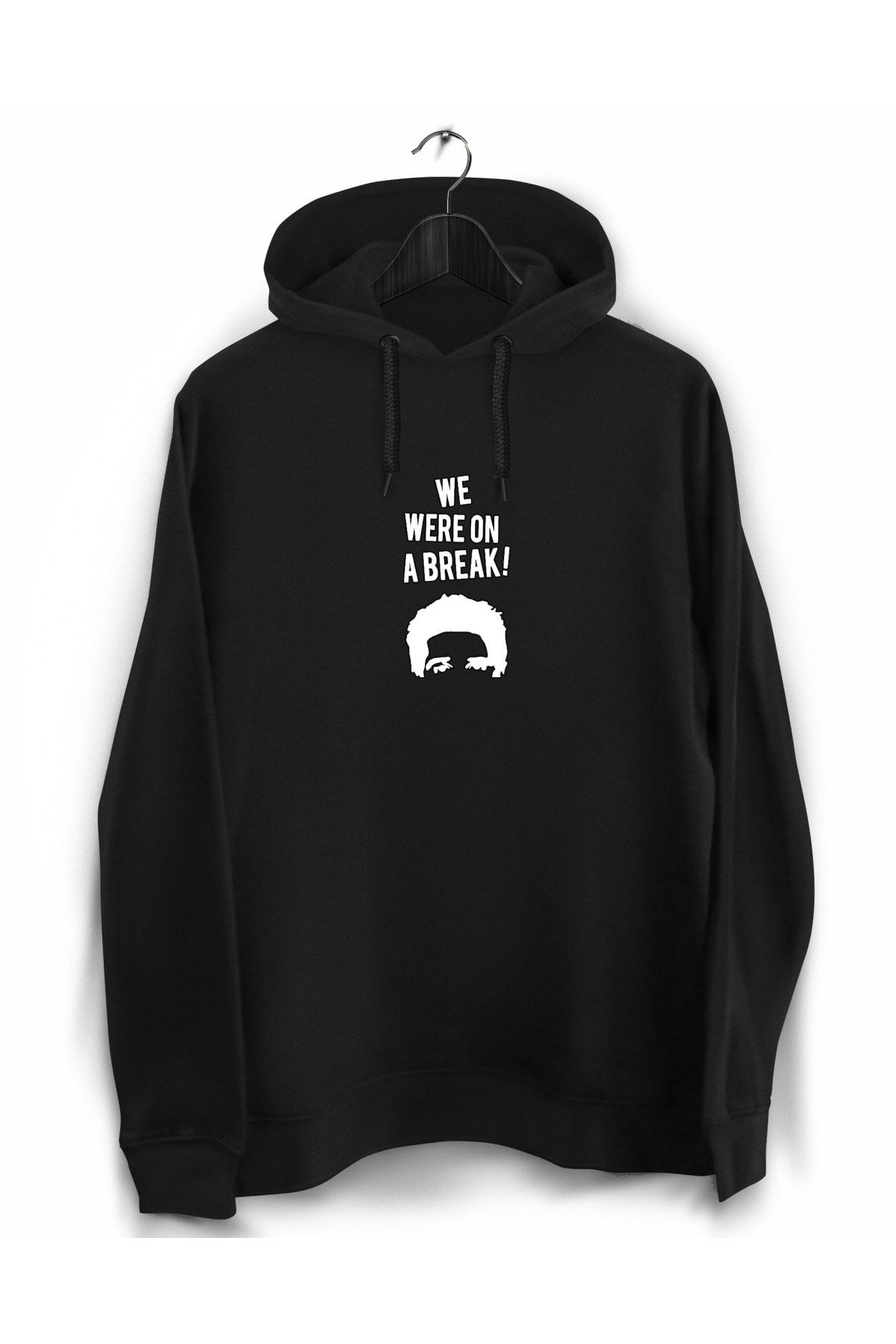 YEACHY Black Friends We Were On The Break Printed Sweatshirt