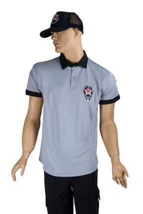 Özel Güvenlik Tişörtü Yeni Model Gri Renk Kısa Kol Erkek AZGTKK100