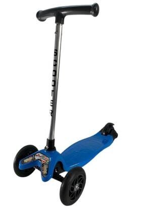 4 Kademeli Yükseklik Ayarlı Mavi 3 Tekerlekli Çocuk Scooter