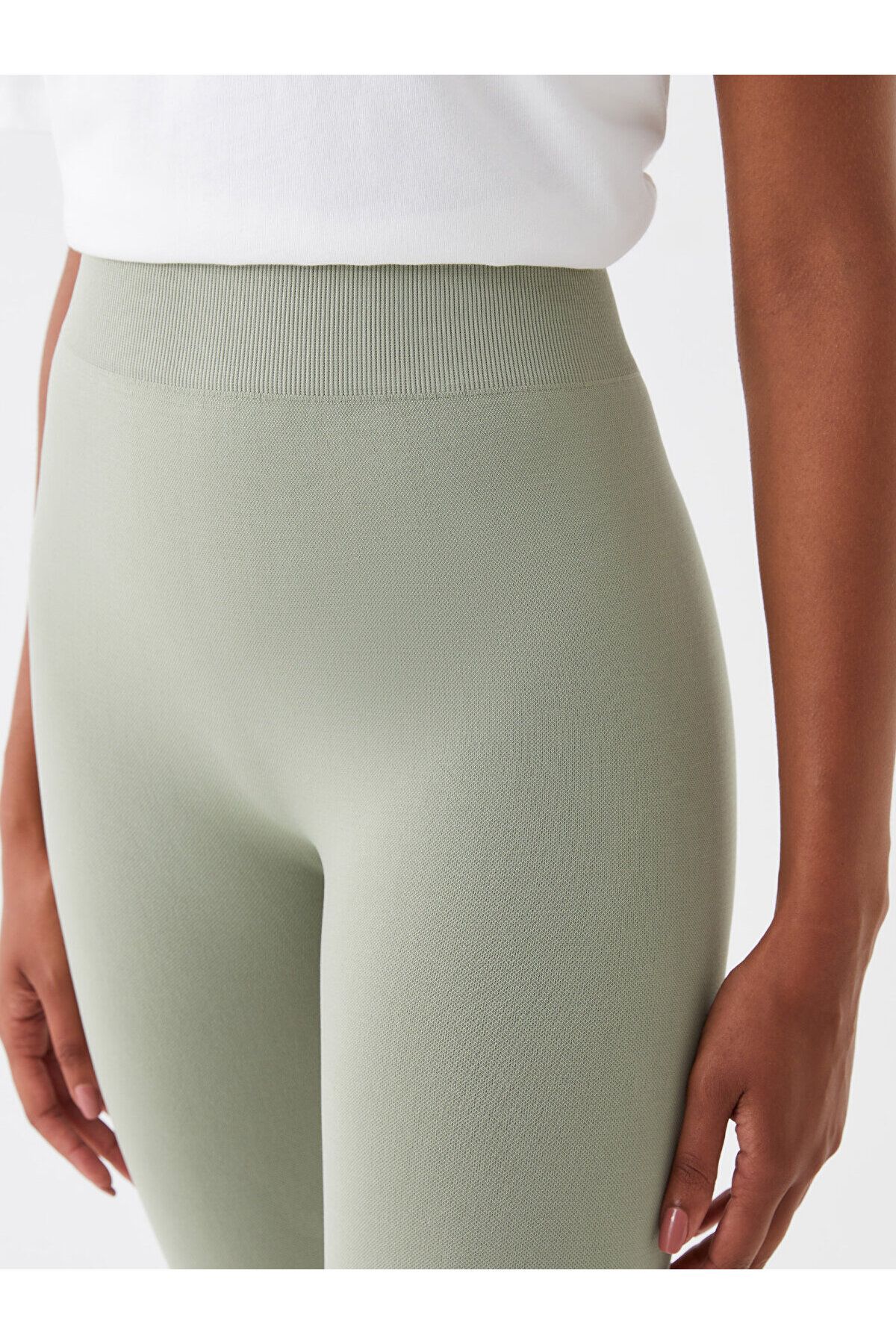LC Waikiki-Plain Seamless Women's Tights with Elastic Waist 3