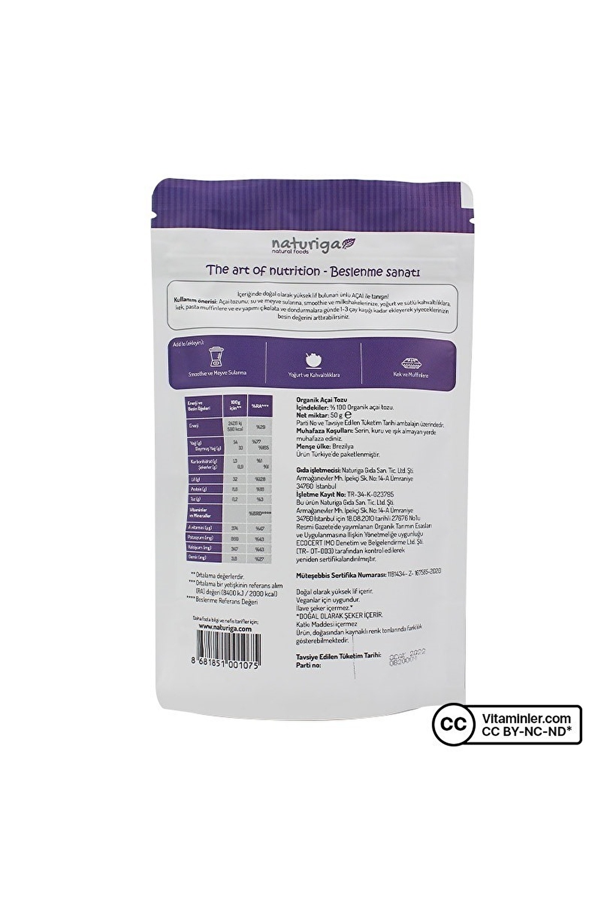Organic Acai Powder 50 gr Organic Acai Powder 50 gr