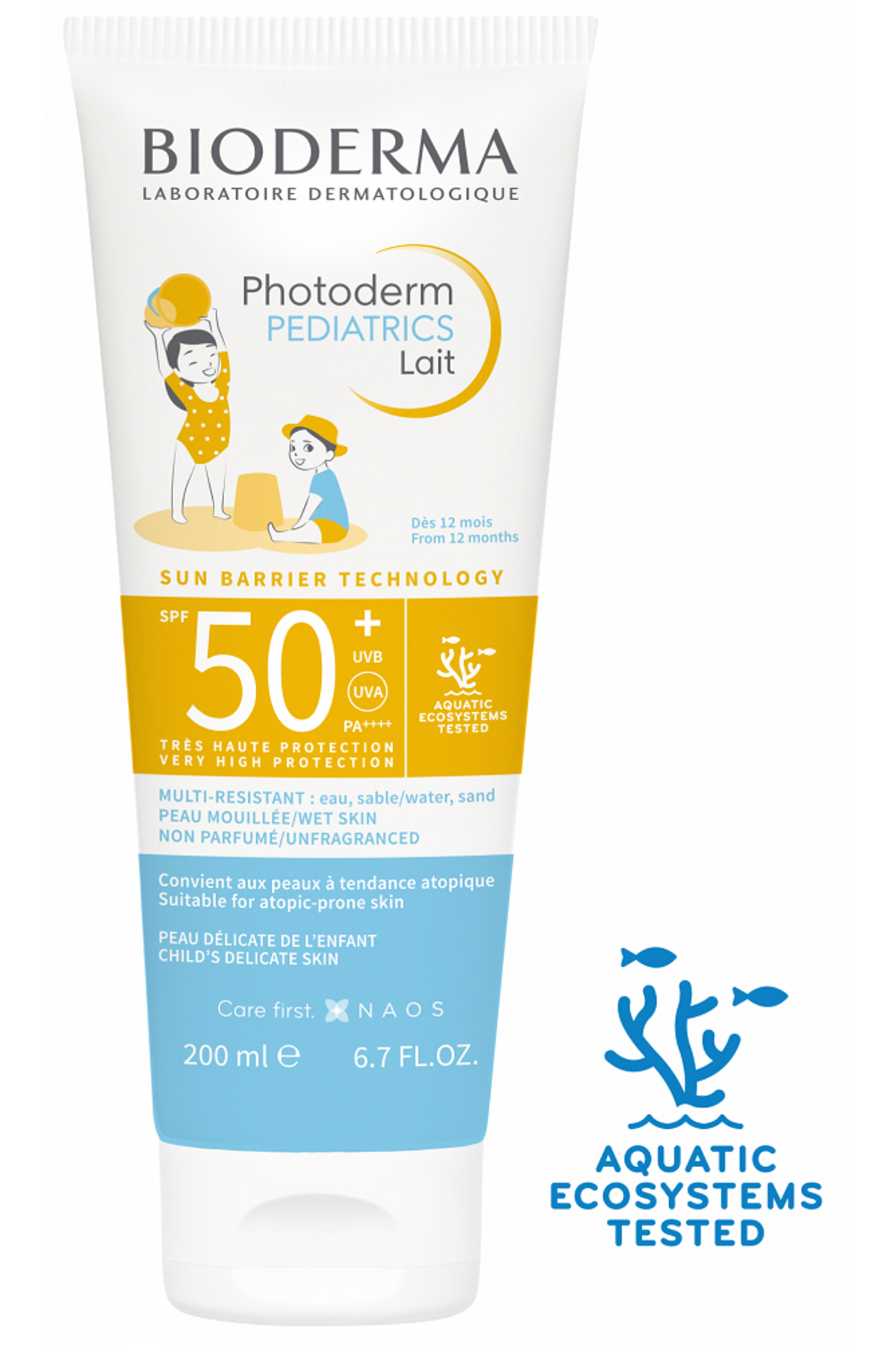 PEDIATRICS Lait SPF50+ Water and Sand Resistant Children's Sunscreen 200ml