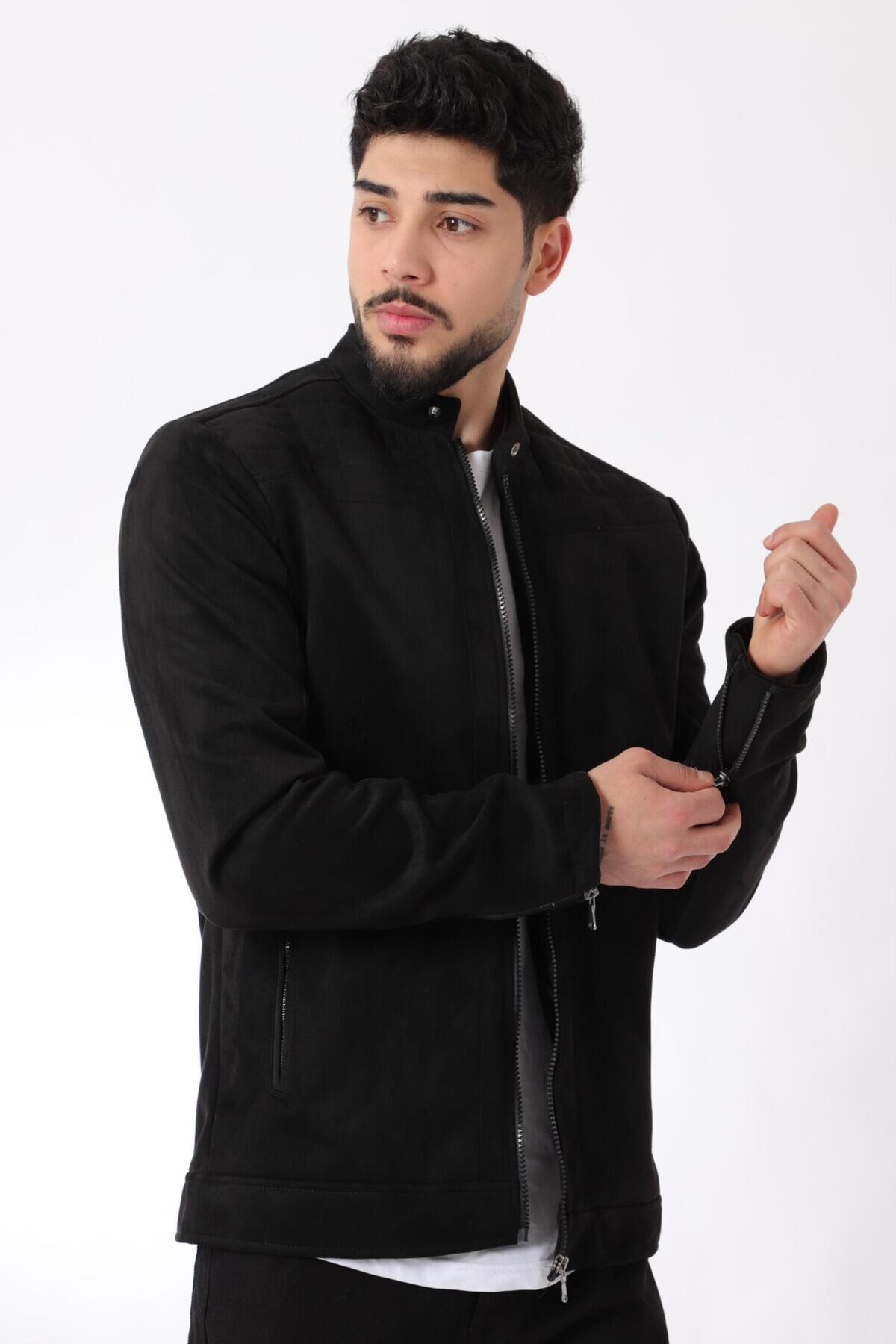 Stilkombin  Kol Detay Hakim Yaka Süet Mevsimlik Mont BL 1710-60286 - Görsel 3