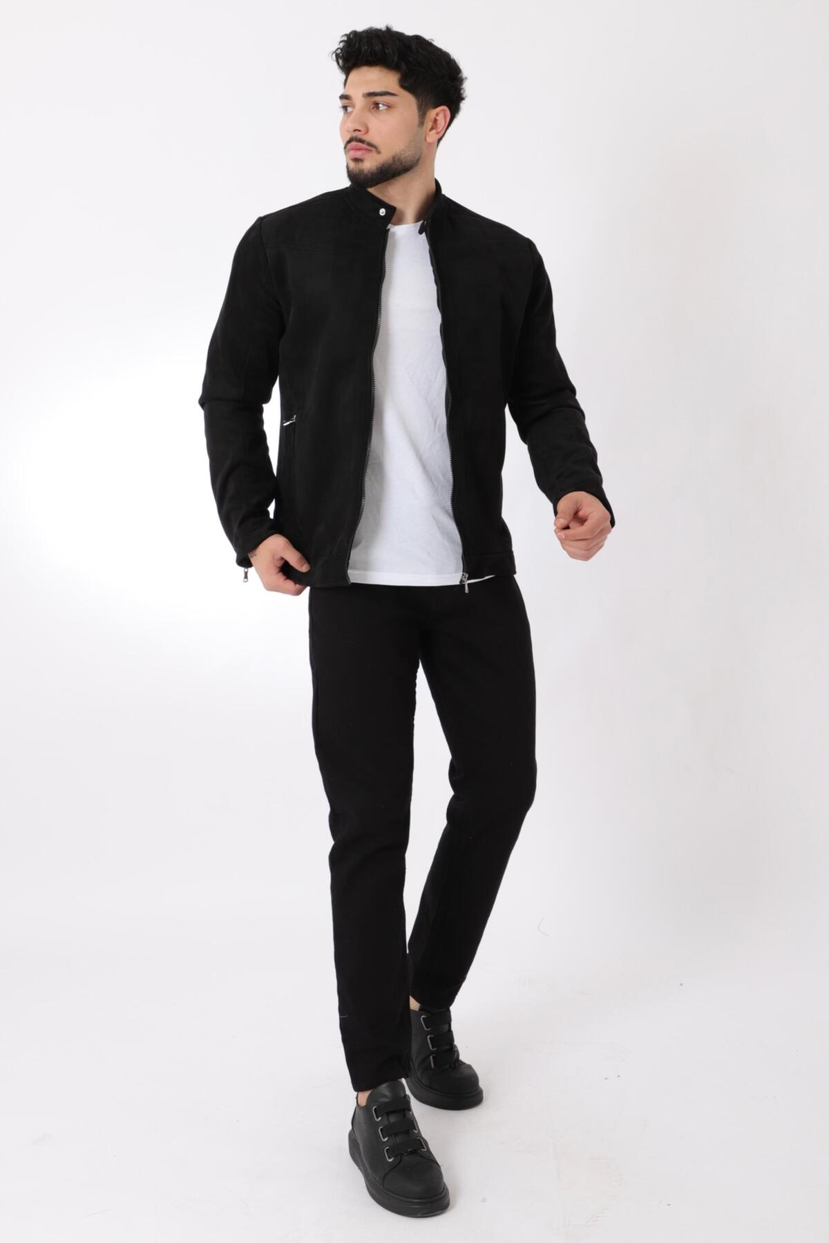 Stilkombin  Kol Detay Hakim Yaka Süet Mevsimlik Mont BL 1710-60286 - Görsel 6