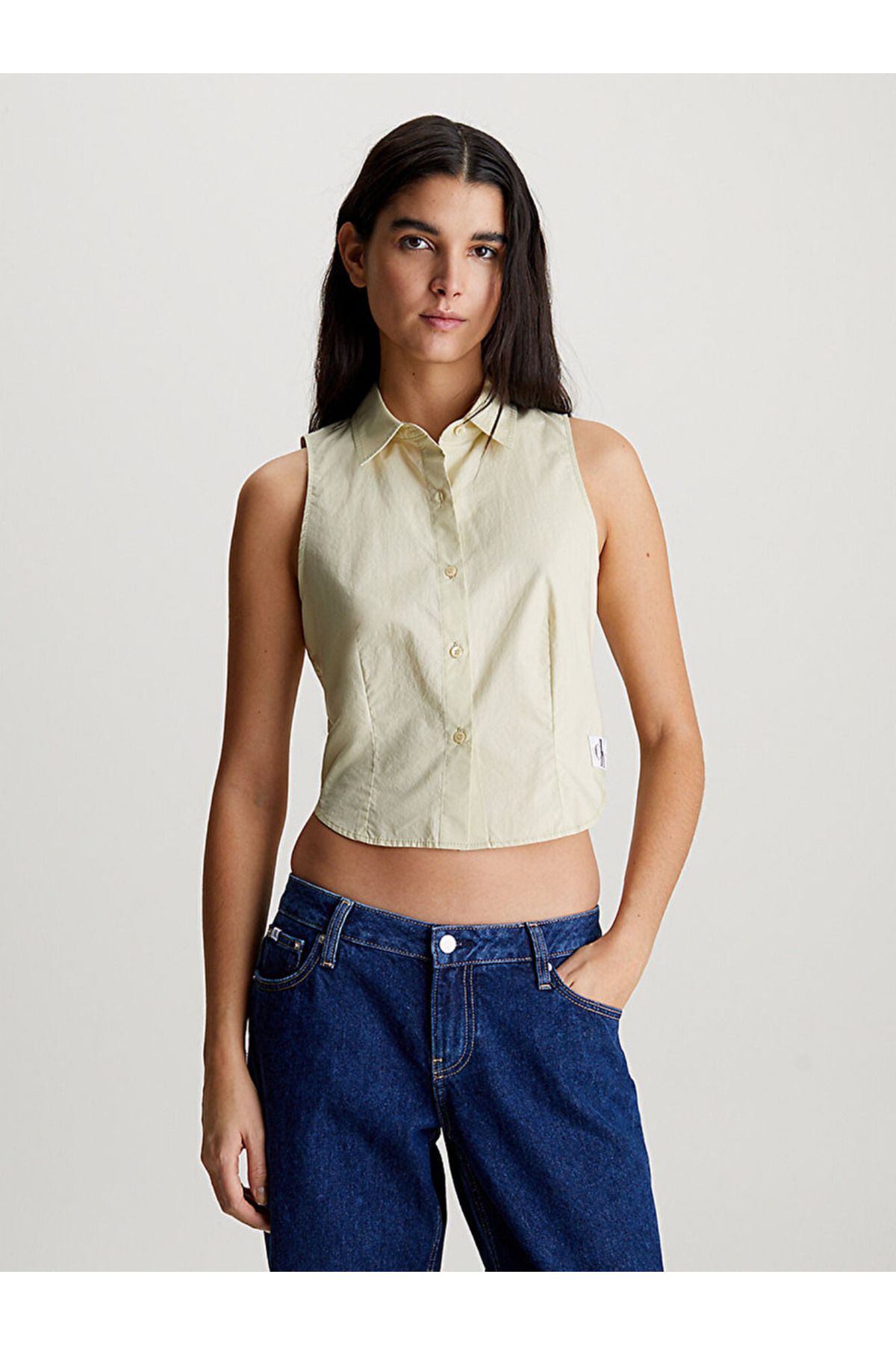 Calvin Klein Cotton Poplin Sleeveless Shirt Trendyol