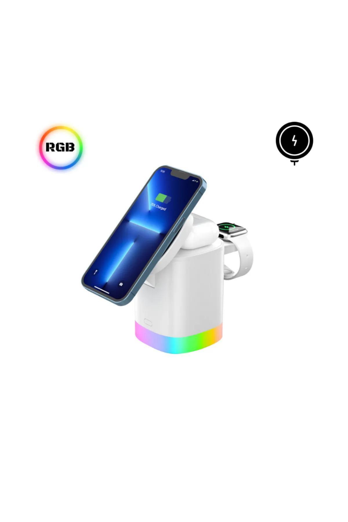 LOBO 15w 3in1 Wireless Charging Stand Aircharger Quattro Magsafe Iphone+applewatch+airpods Charging