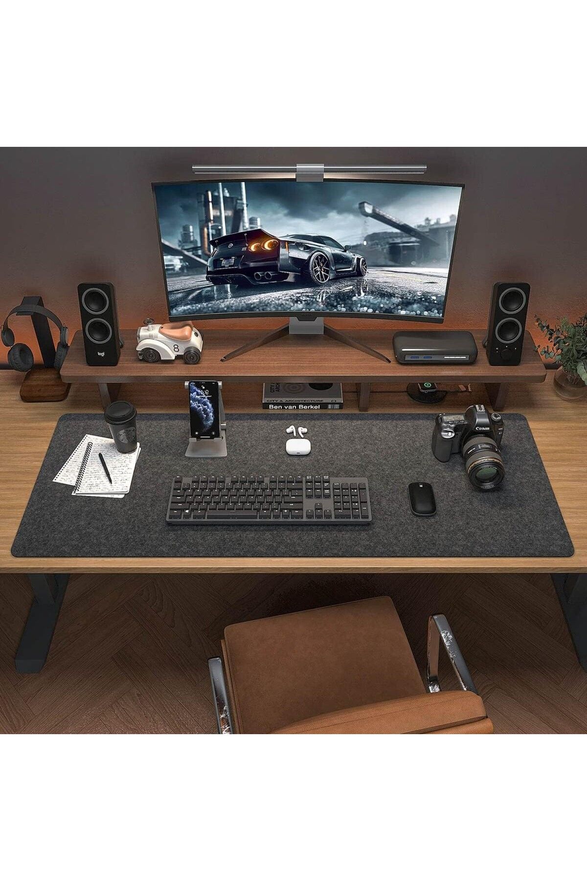 Next Craft-Study Desk Organizer Felt Computer Mouse Pad Table Top Organizer Mat 100x44 cm 5