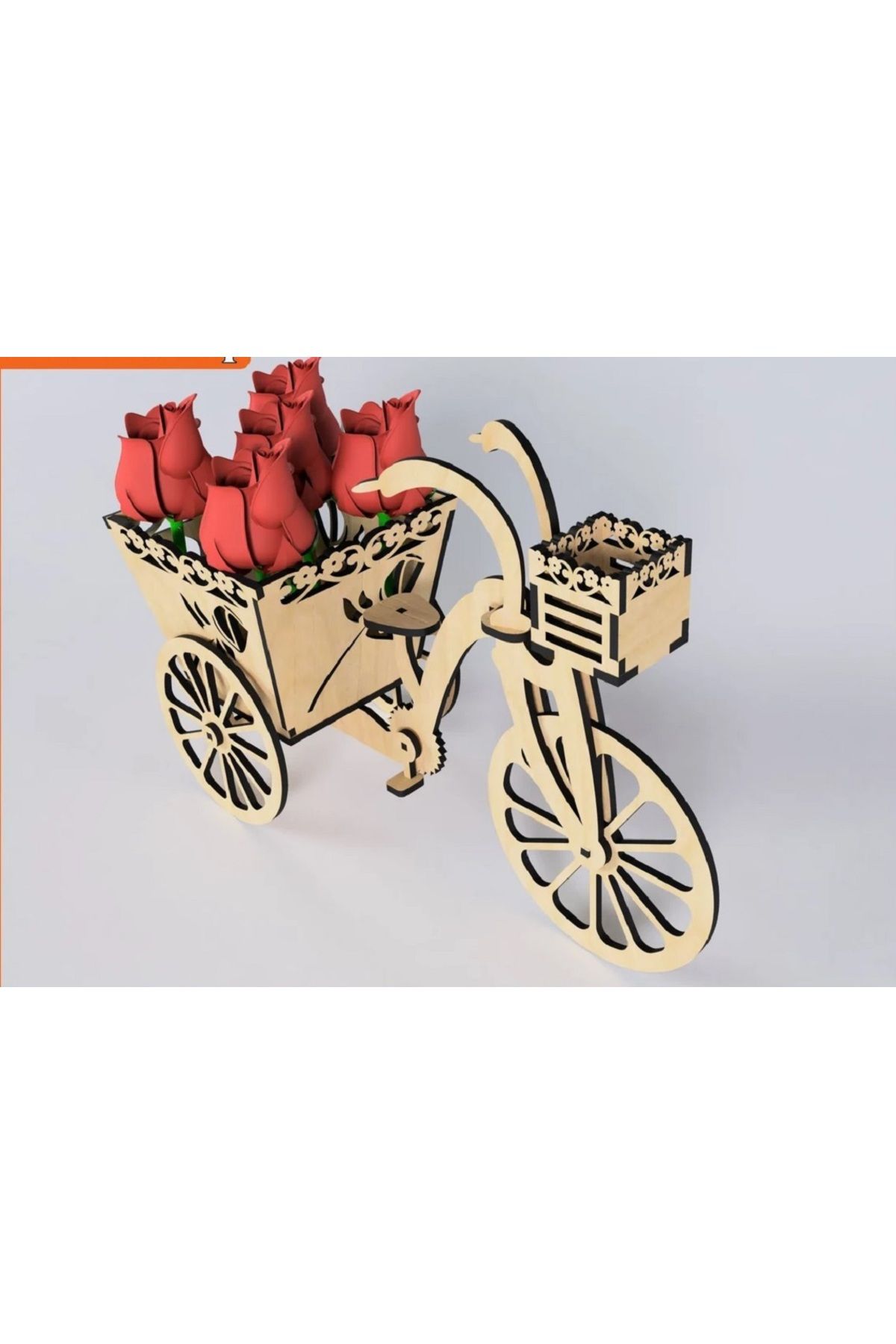 bet tasarım-Wooden Bicycle Flower Basket 3