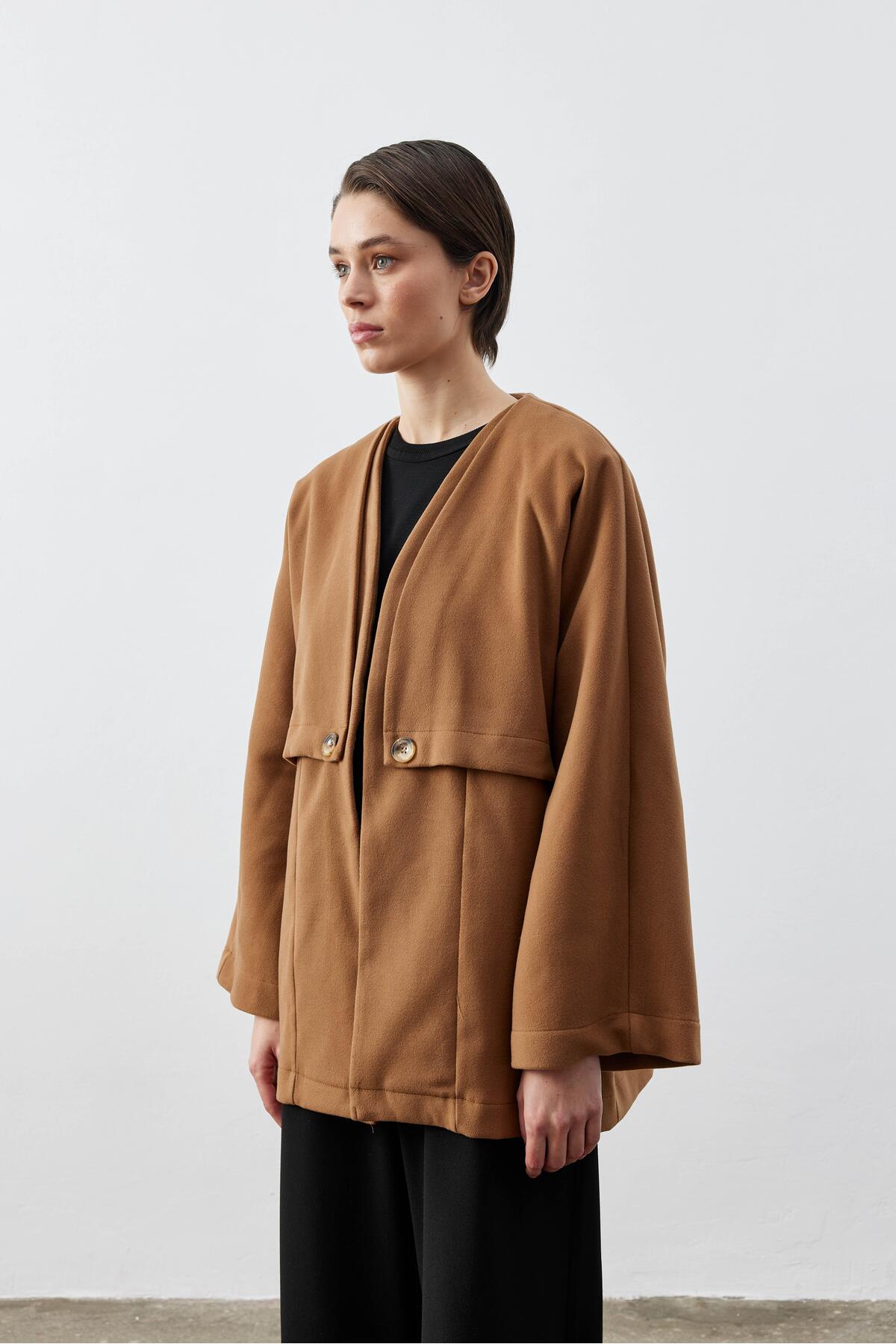 Birfil  Kaşe Camel Ceket Yelek - Görsel 4