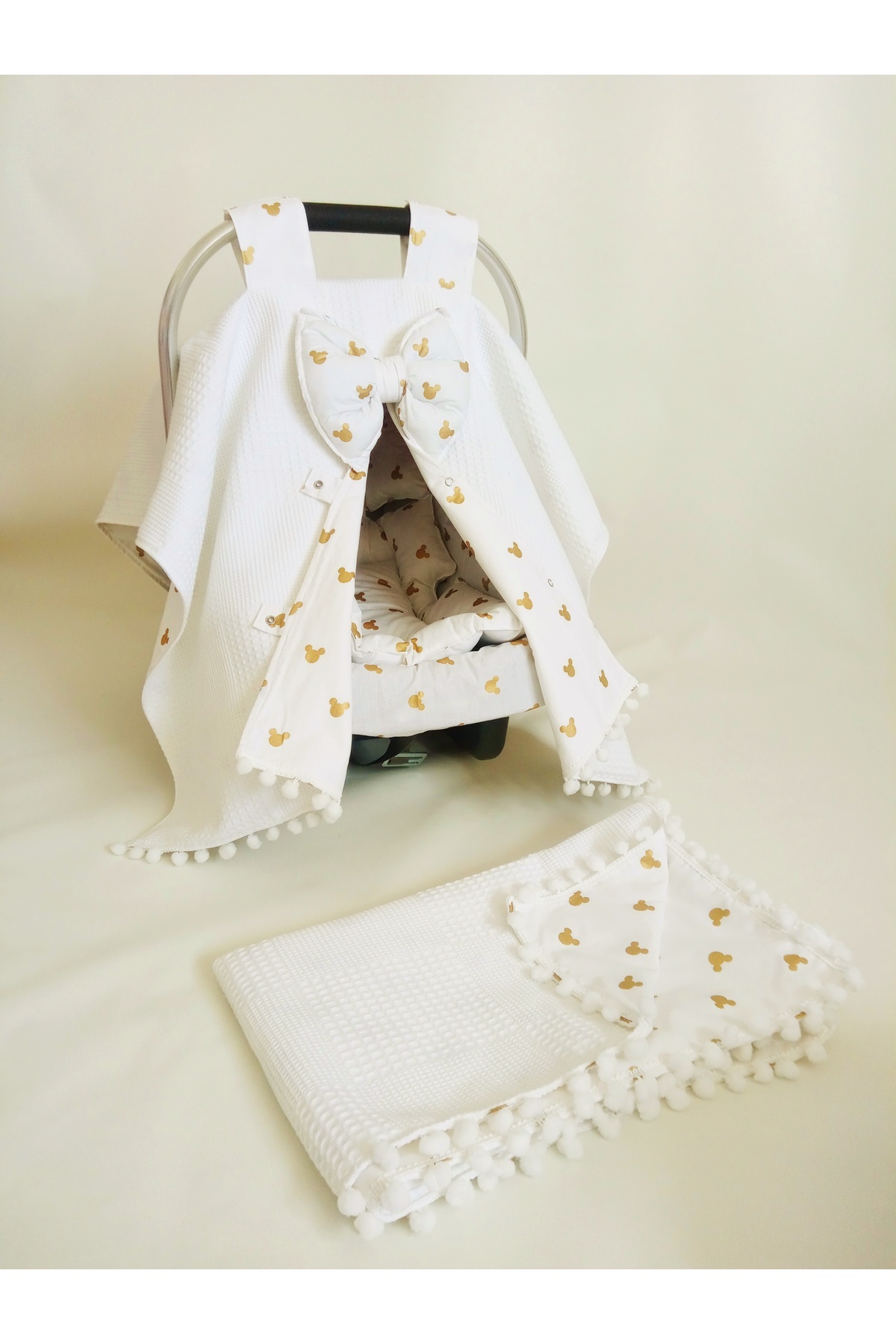 Wenaris Çift taraflı Puset Örtüsü Puset minderi puset çarşaf battaniye babaynest emzirme yastığı ve altaçma fotoğrafı 3 (önizleme)