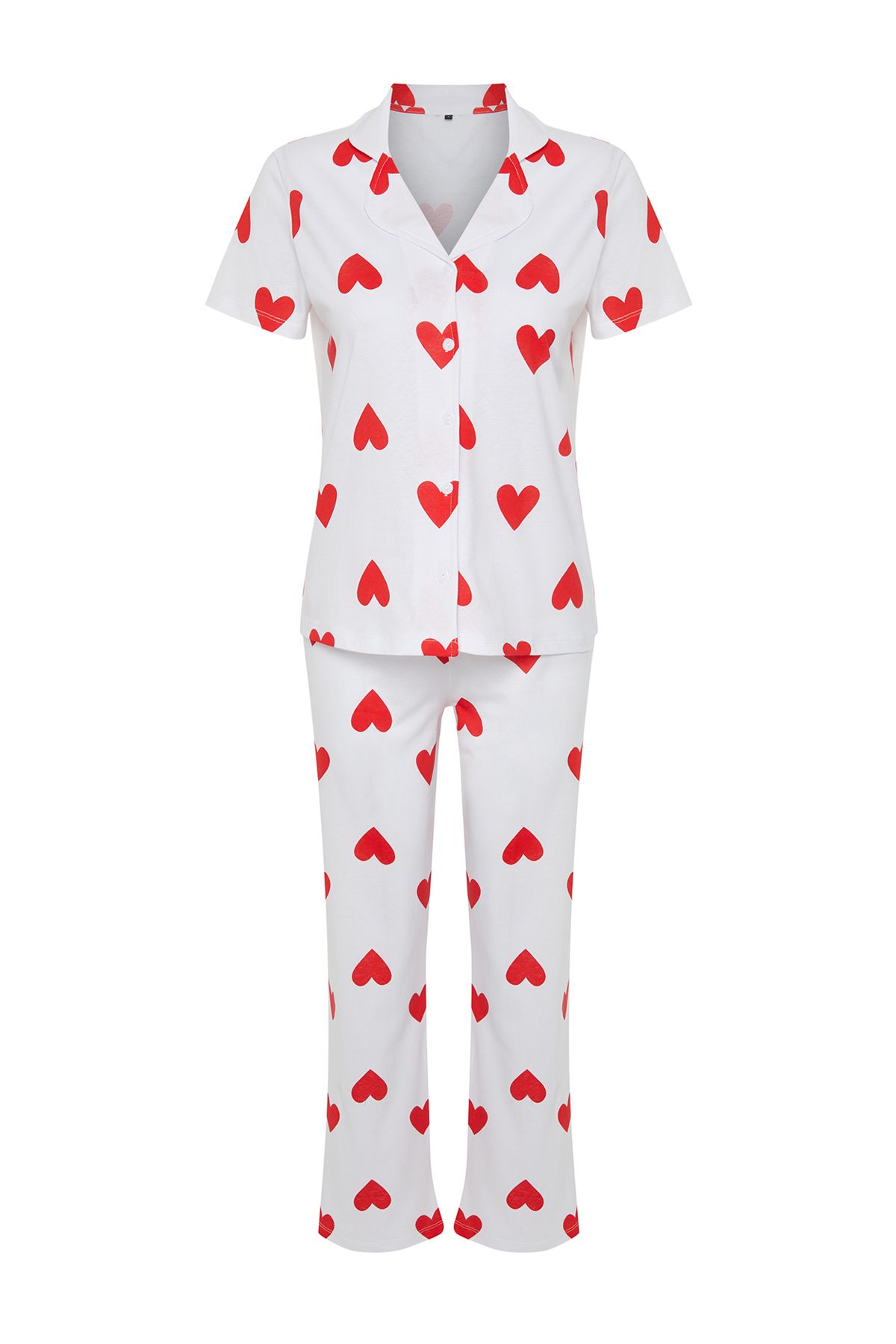 Trendyol Collection-Fehér kötött hálóruha szett szívvel - 100% pamut THMSS24PT00337 7
