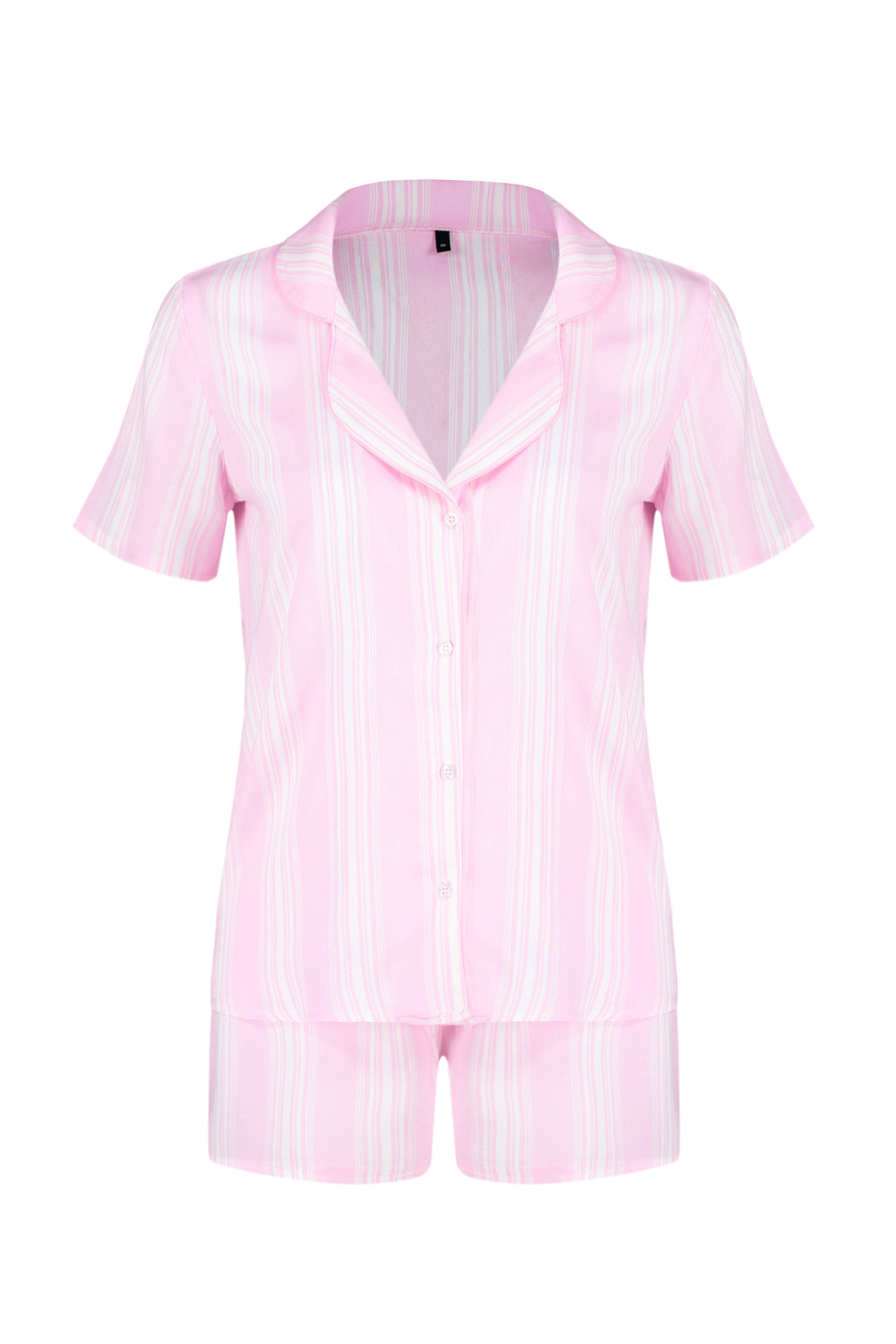 Trendyolmilla  Pembe Çizgili Biye Detaylı Viskon Şortlu Dokuma Pijama Takımı THMSS24PT00279 - Görsel 7