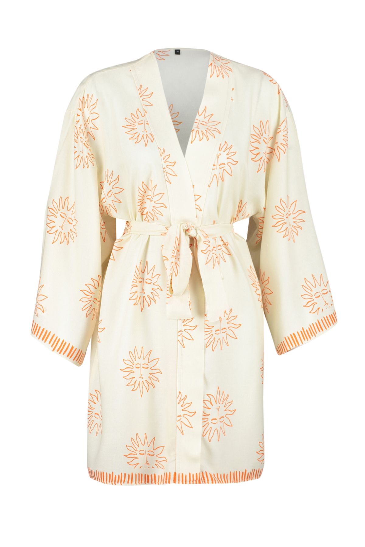 Trendyol Collection-Galaxy Patterned Multicolored Viscose Dressing Gown - THMSS24SB00013 7