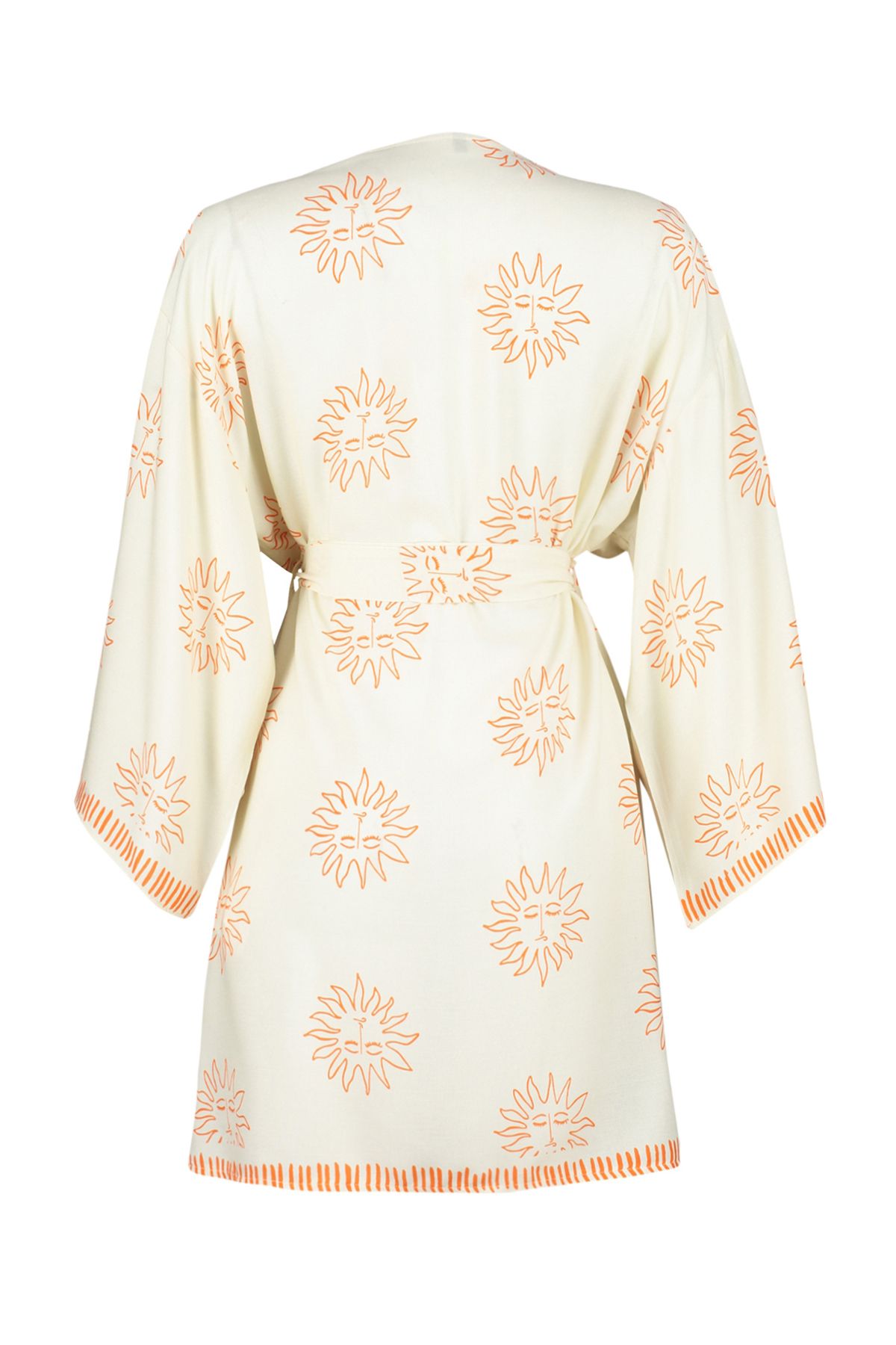 Trendyol Collection-Galaxy Patterned Multicolored Viscose Dressing Gown - THMSS24SB00013 8