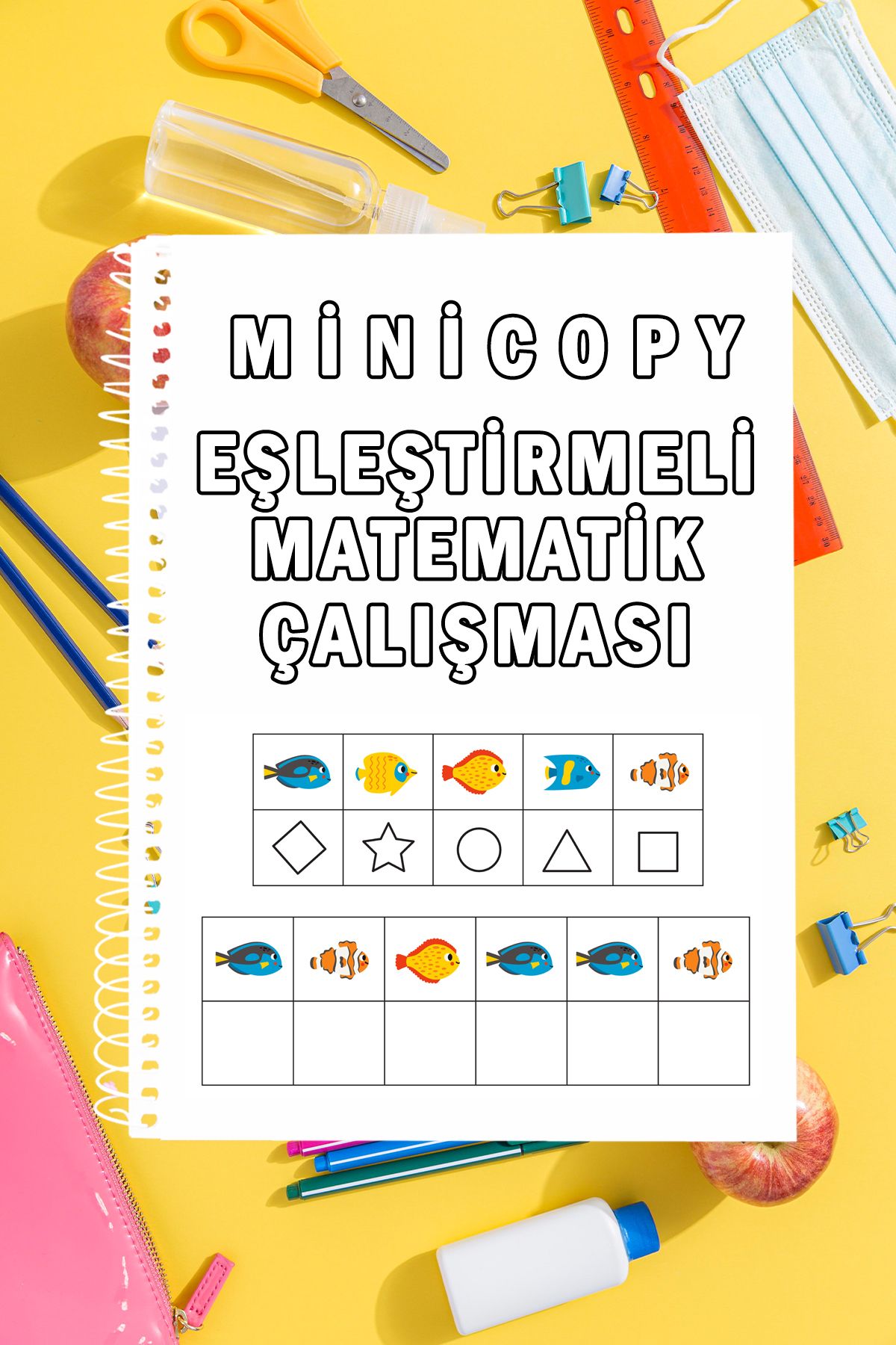 Minicopy-Math Check Copy Work Notebook - With Matchings, 20 Sheets, Black/White 2