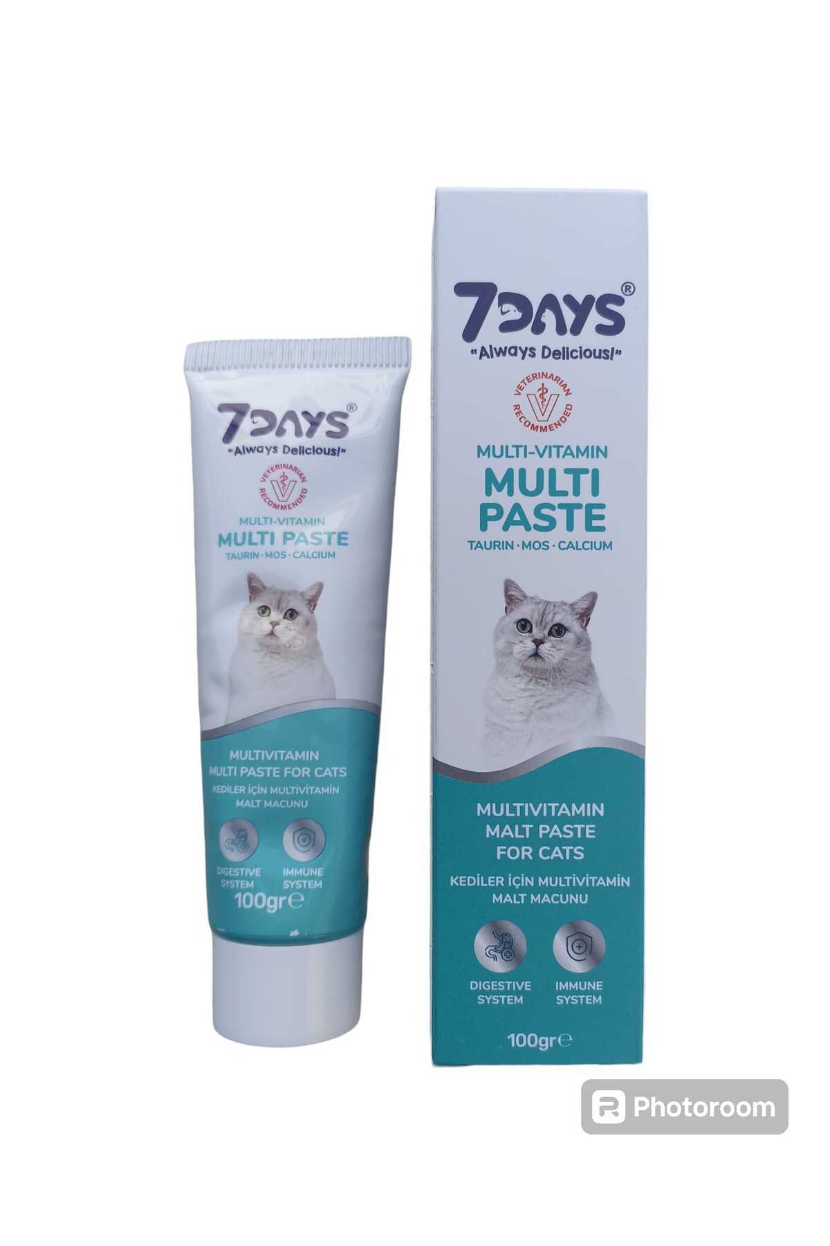 7DAYS KEDİLER İÇİN ÖZEL FORMÜLE EDİLMİŞ MULTİVİTAMİN MALT MACUNU 100GR