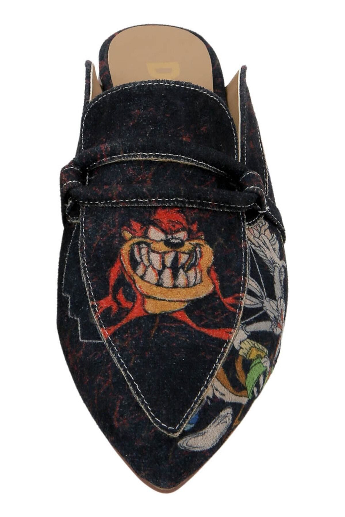 Dogo-Women's Vegan Leather Black Slippers - Warner Bros Tasmanian Devil Design 5