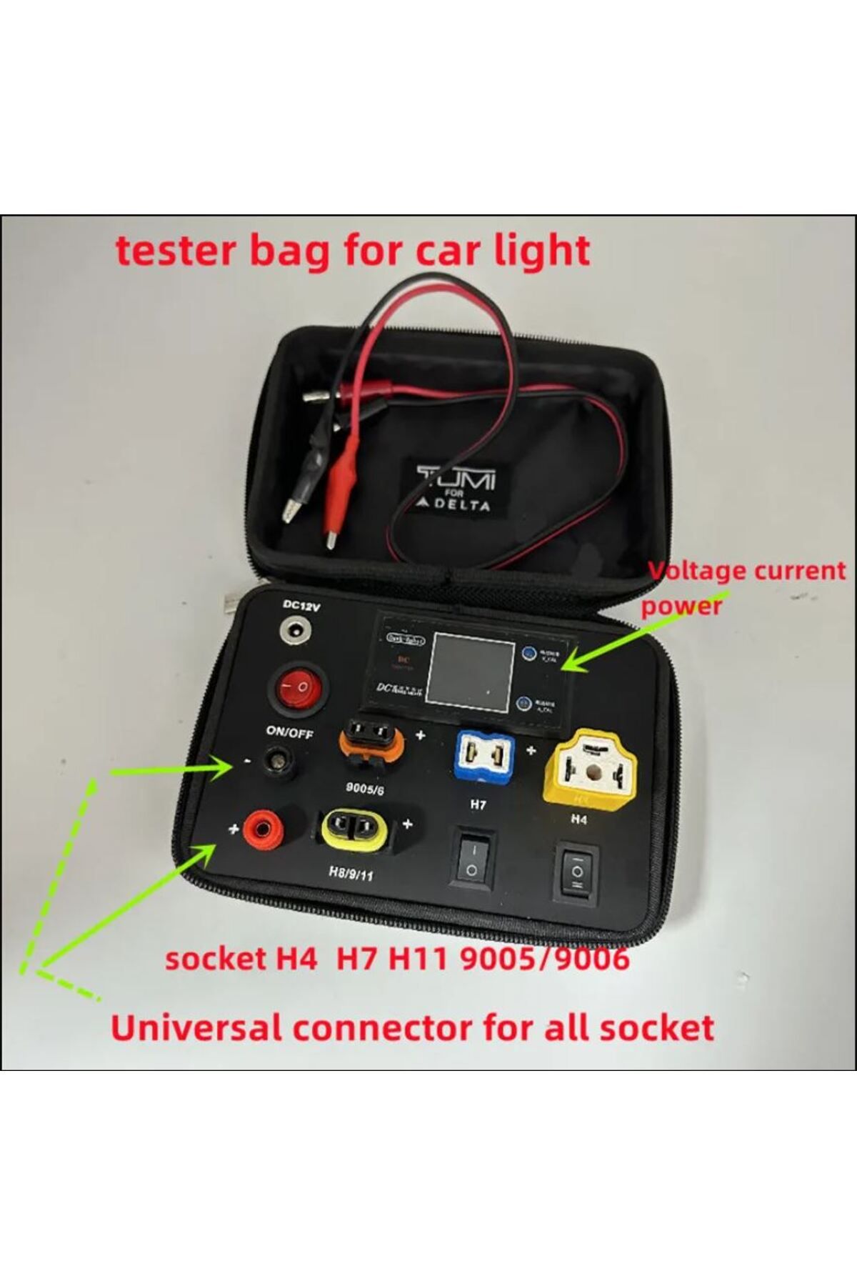 Lepsuka-AUTO HEADLIGHT LED BULB TESTER 12V T10,CW5,H4,H7,H8,H9,H11,9005 2