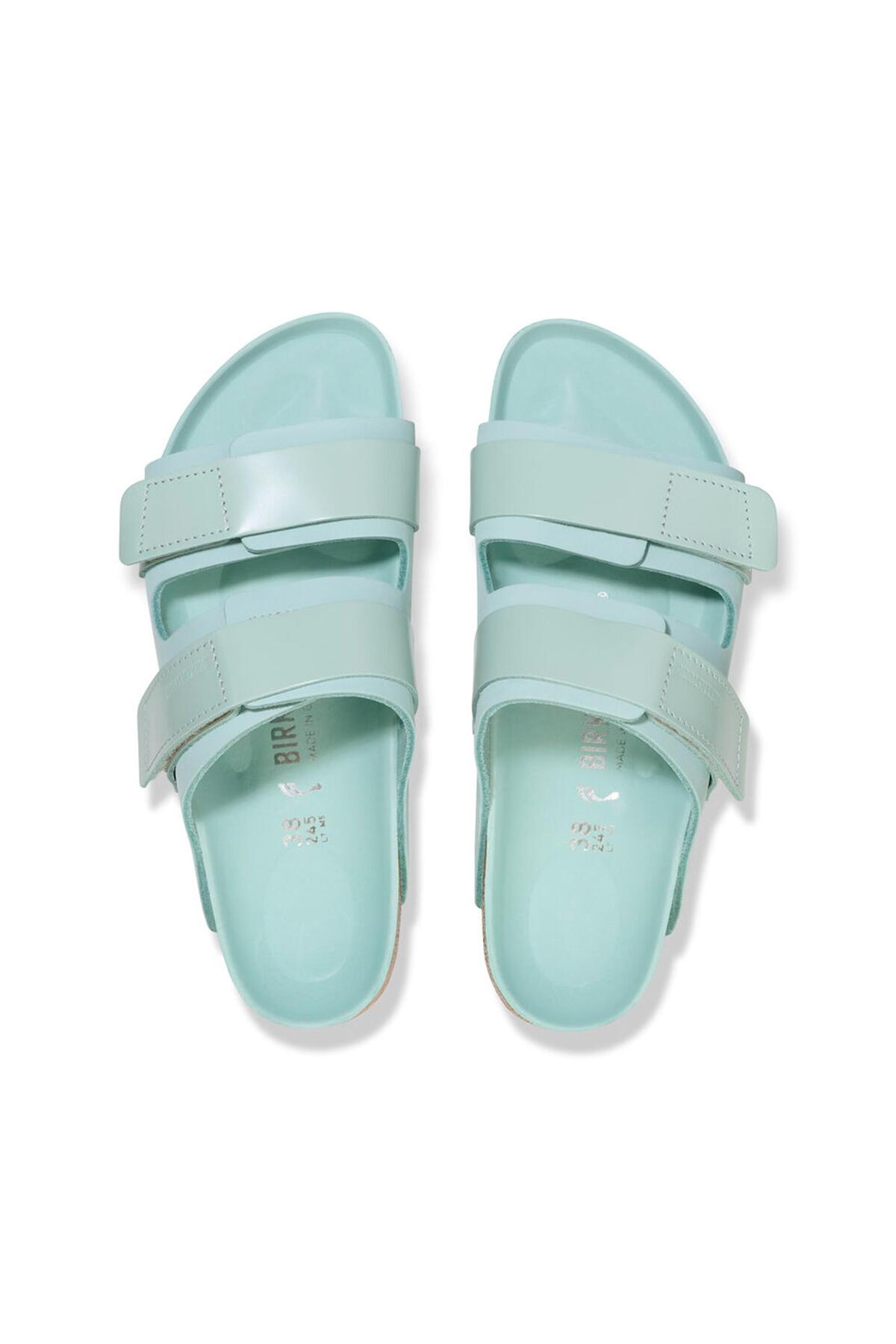 دمپایی بیرکن استاک زنانه چرم مصنوعی سبز  راسته      لباس خانگی | Birkenstock 1026498 DE - تصویر 3
