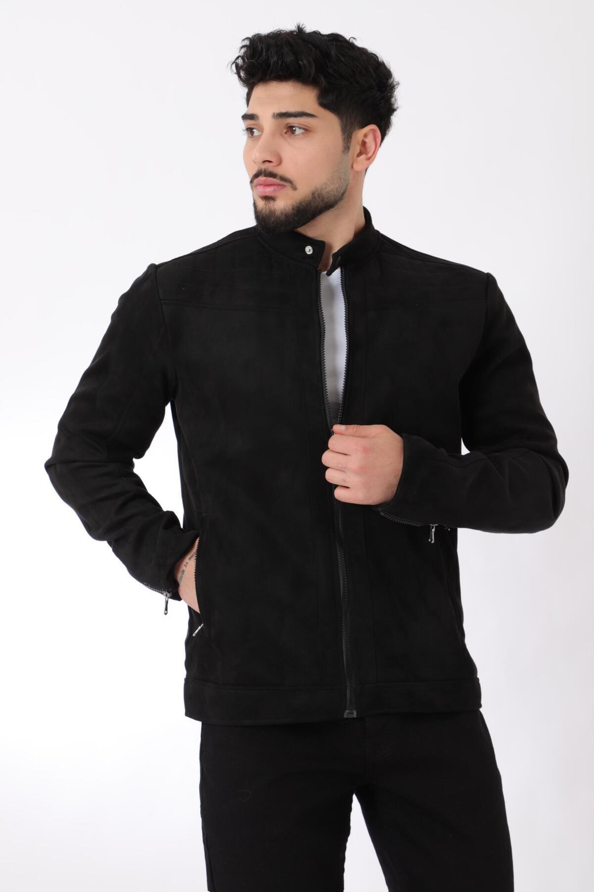 Stilkombin  Kol Detay Hakim Yaka Süet Mevsimlik Mont BL 1710-60286 - Görsel 5