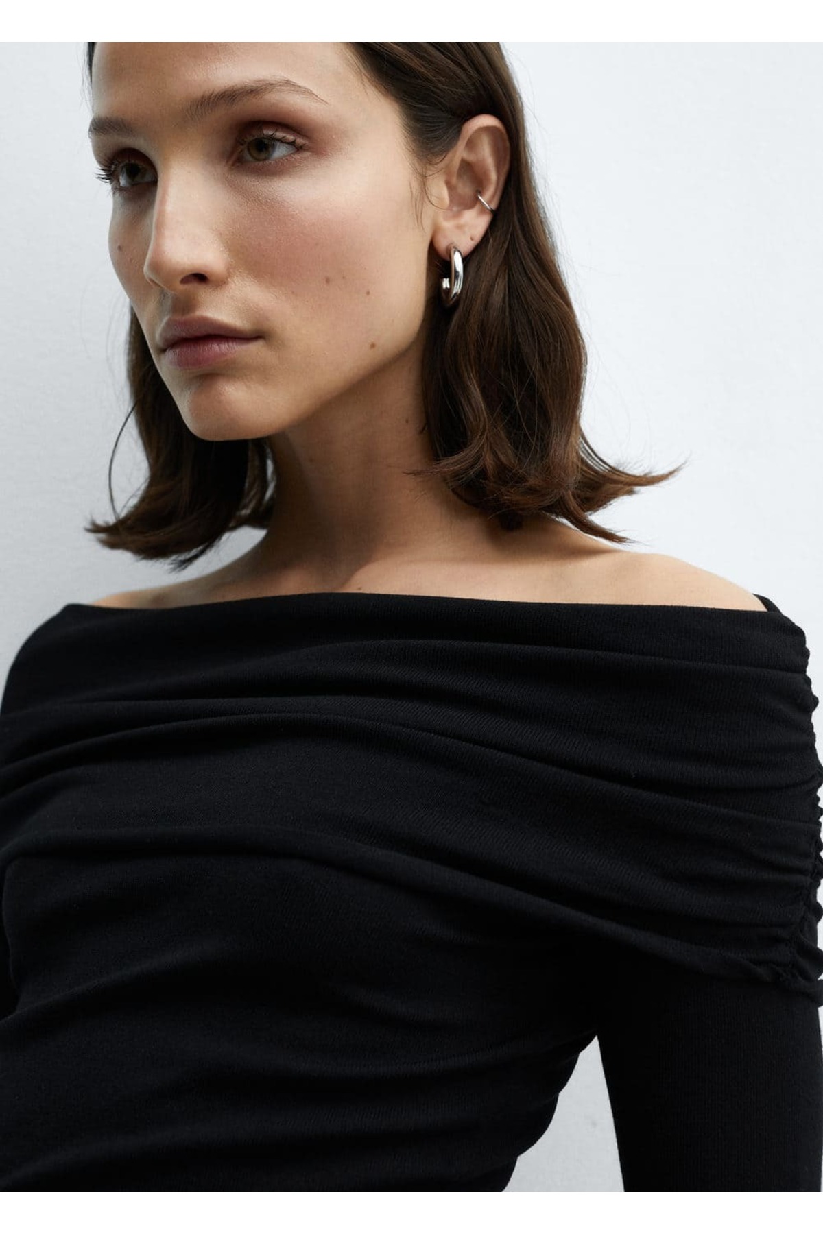 بافت و پلیور زنانه مشکی منگوMANGO | 67065738 اورجینال - تصویر 5