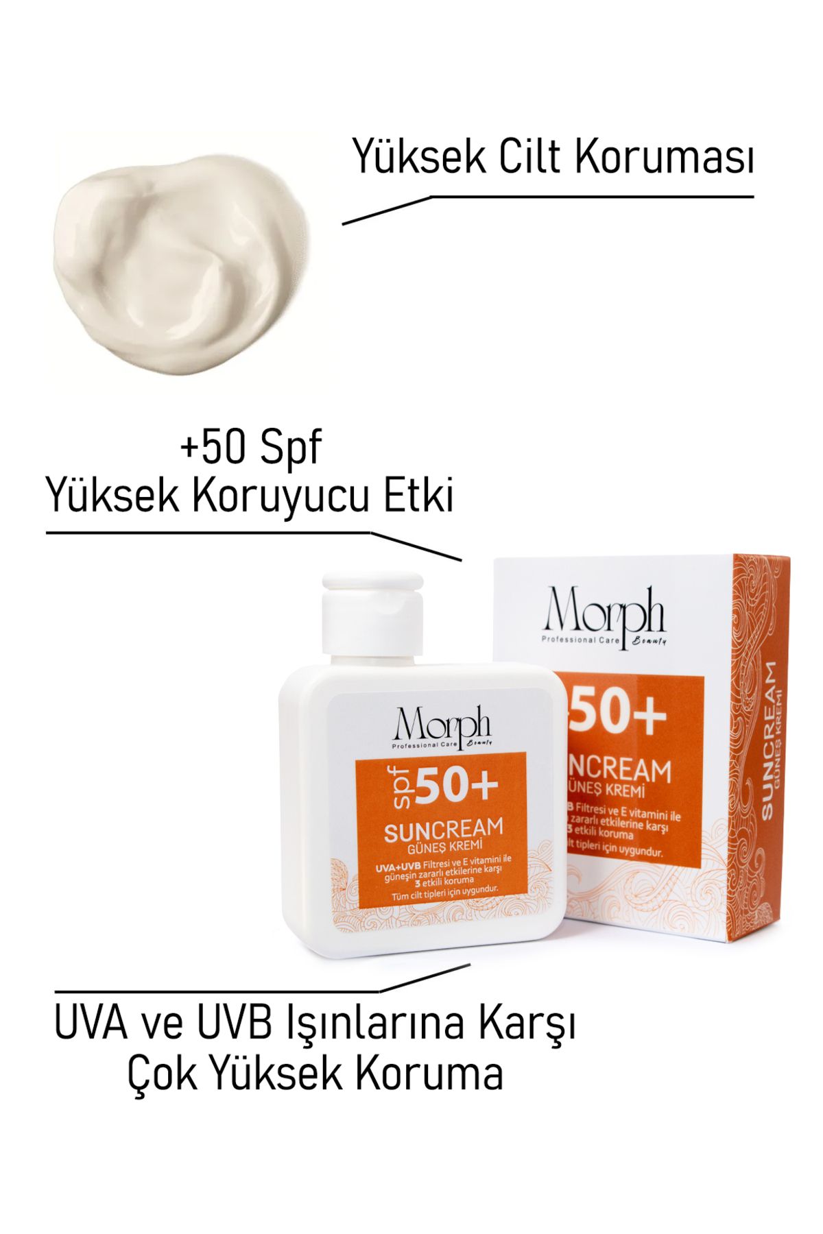 کرم ضد آفتاب صورت عفونی کننده پوست رنگ و بدن +50 SPF 100 میل morphbeauty