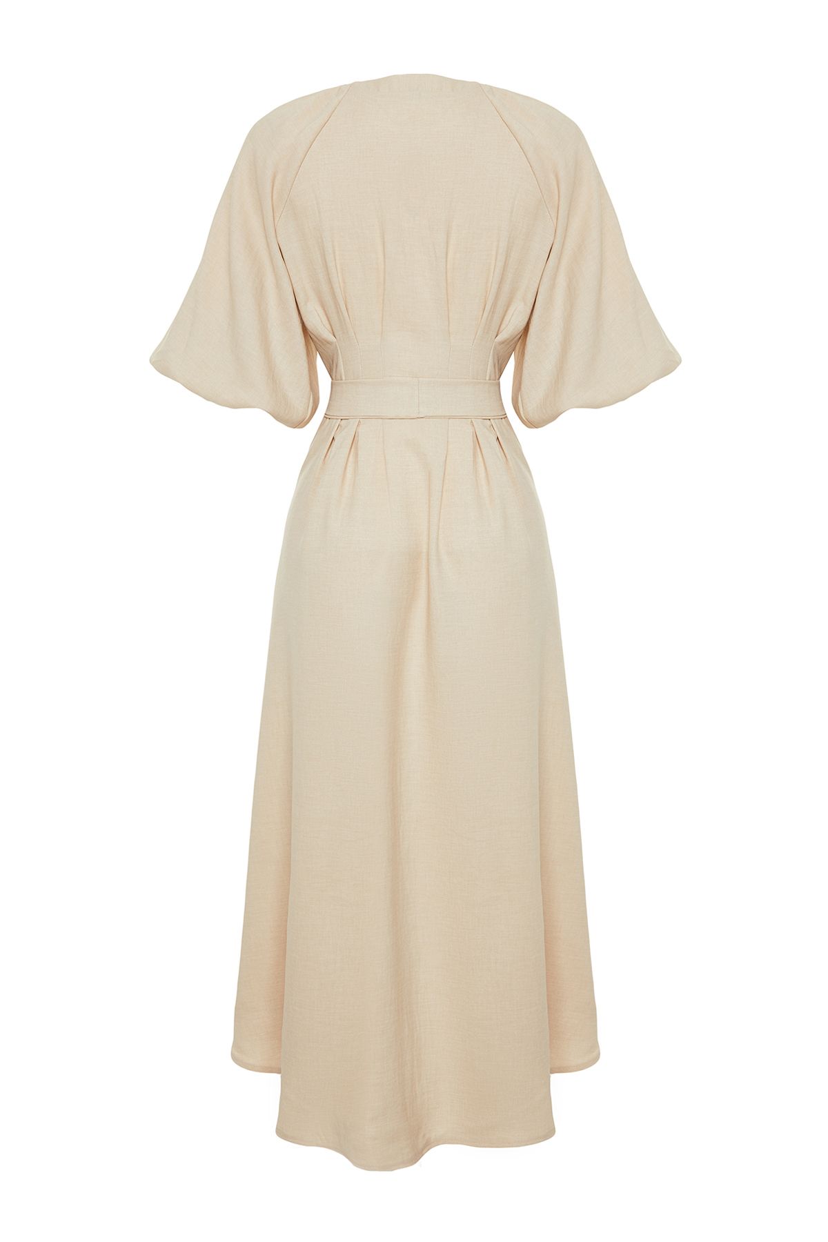 Trendyol Modest-Φόρεμα υφασμένο πουκάμισο με πέτρινο μισό μπαλόνι μανίκι TCTSS24EB00014 8