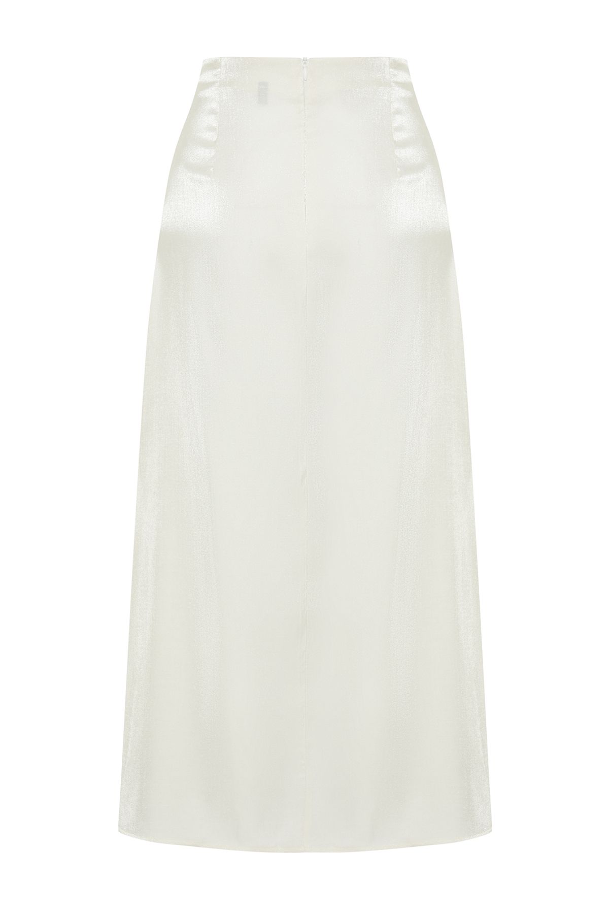 Trendyol Modest-Krémes szatén szőtt szoknya TCTSS24EE00017 8