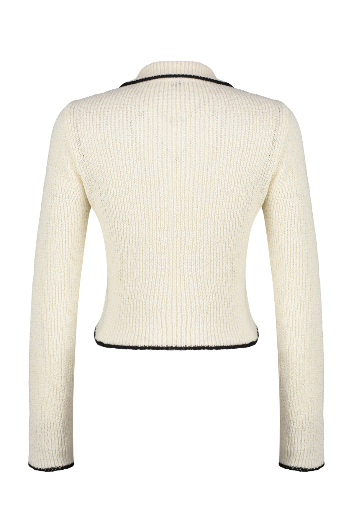 Trendyolmilla  Ekru Pamuk Karışımlı Süper Crop/Kısa Triko Hırka TWOSS24HI00017 - Görsel 8