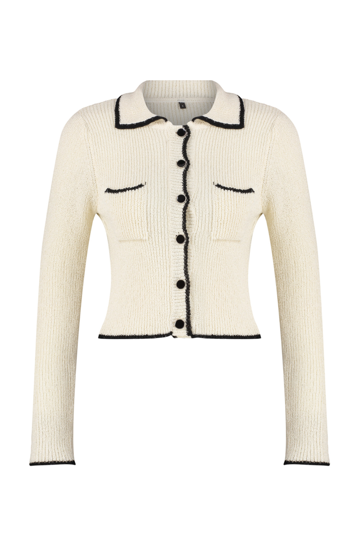 Trendyolmilla  Ekru Pamuk Karışımlı Süper Crop/Kısa Triko Hırka TWOSS24HI00017 - Görsel 7